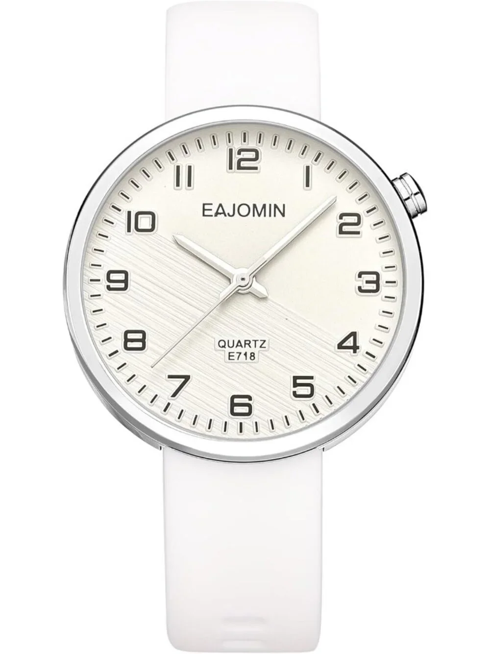 Women's White Analog Quartz Soft Silicone Band Easy Read Dial Waterproof Watch